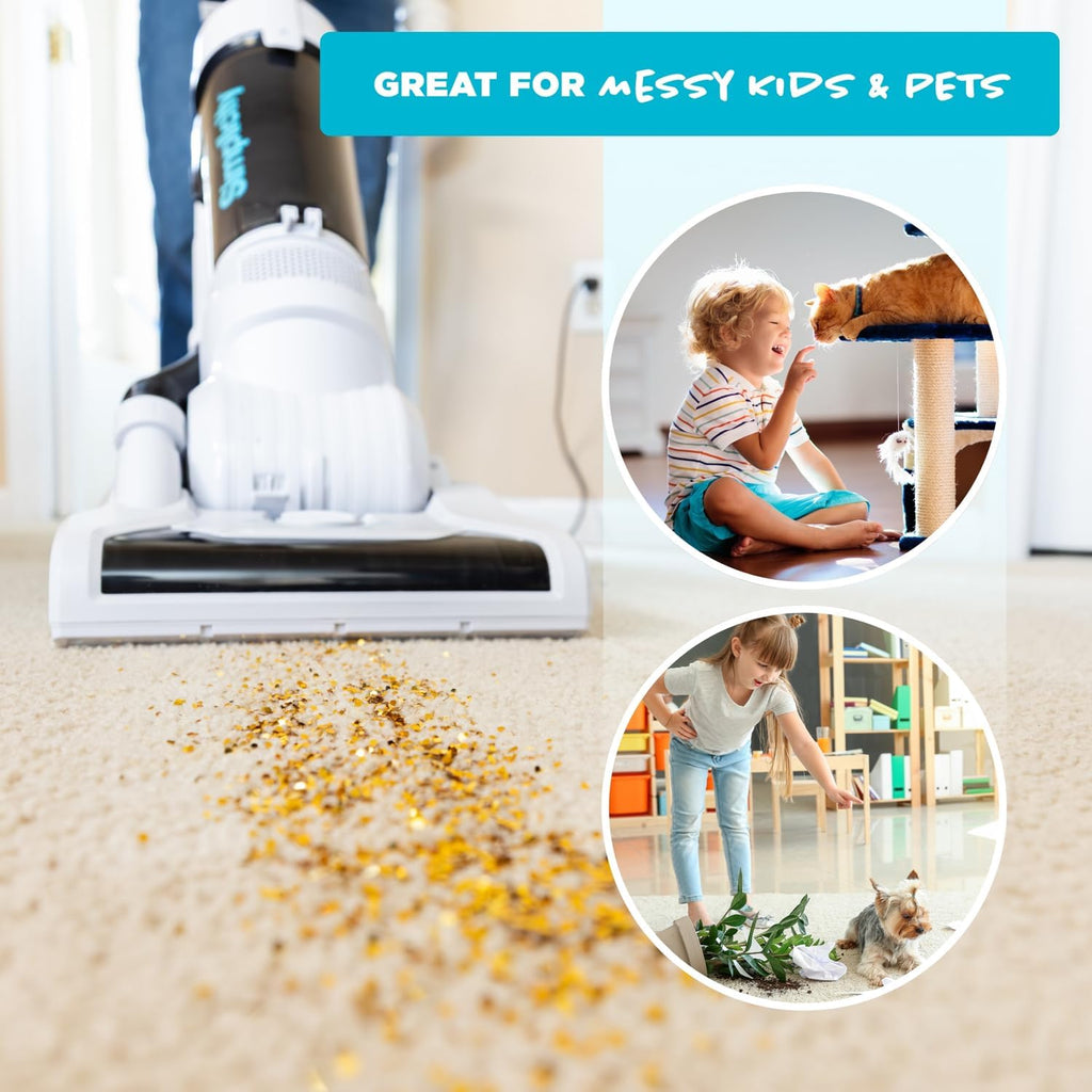 Pets Pro, Hard Floor and Carpet Vacuum Cleaners for Home Pet Hair, Upright, Bagless Lightweight, Powerful Suction in Homes with Dogs Plus Upholstery, Dust and Crevice Tools, SVPET