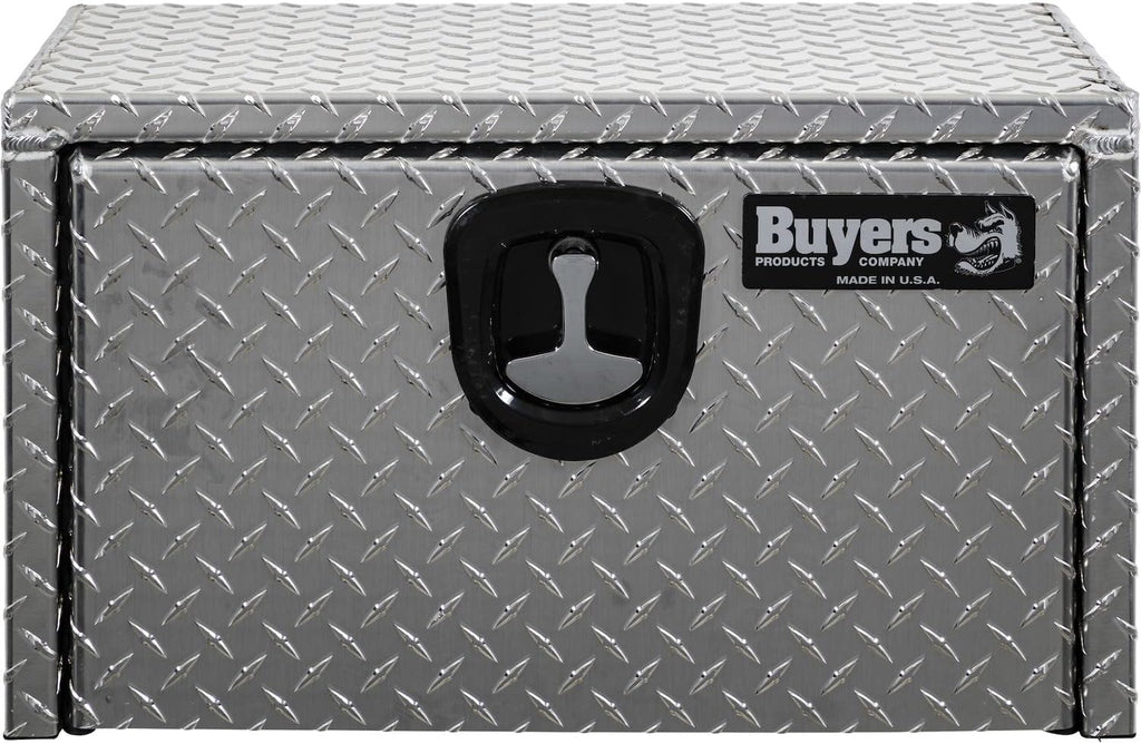 Buyers Products 1705148 Diamond Tread Aluminum Underbody Truck Tool Box, 14 x 12 x 16, Made in USA, .100 in. Thick, Corrosion-Resistant, Locking Compression Latch – Secure Storage for Work Trucks
