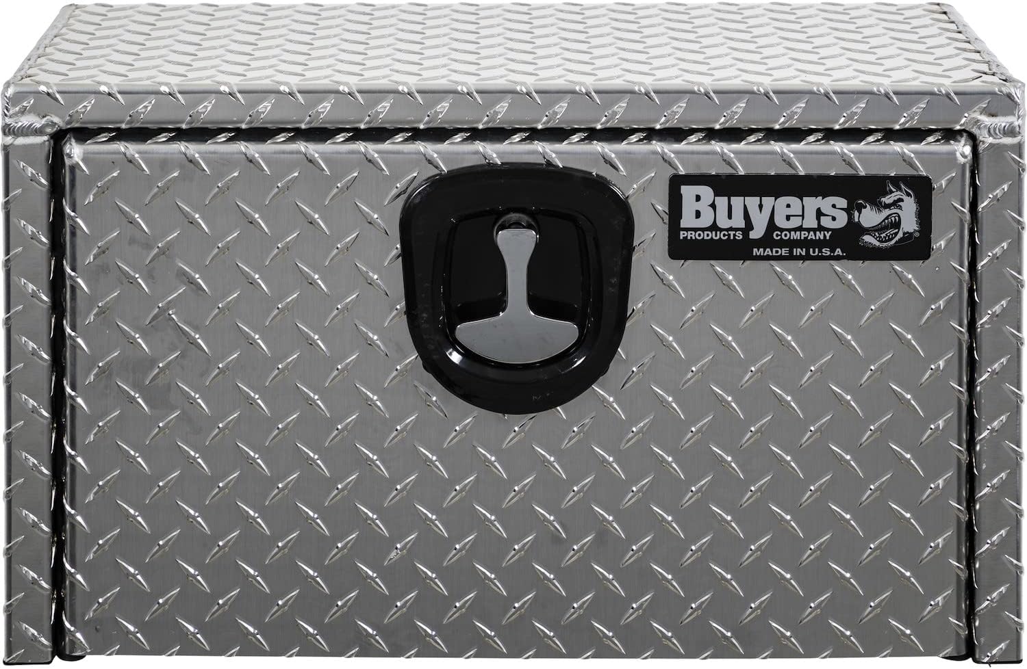 Buyers Products 1705148 Diamond Tread Aluminum Underbody Truck Tool Box, 14 x 12 x 16, Made in USA, .100 in. Thick, Corrosion-Resistant, Locking Compression Latch – Secure Storage for Work Trucks