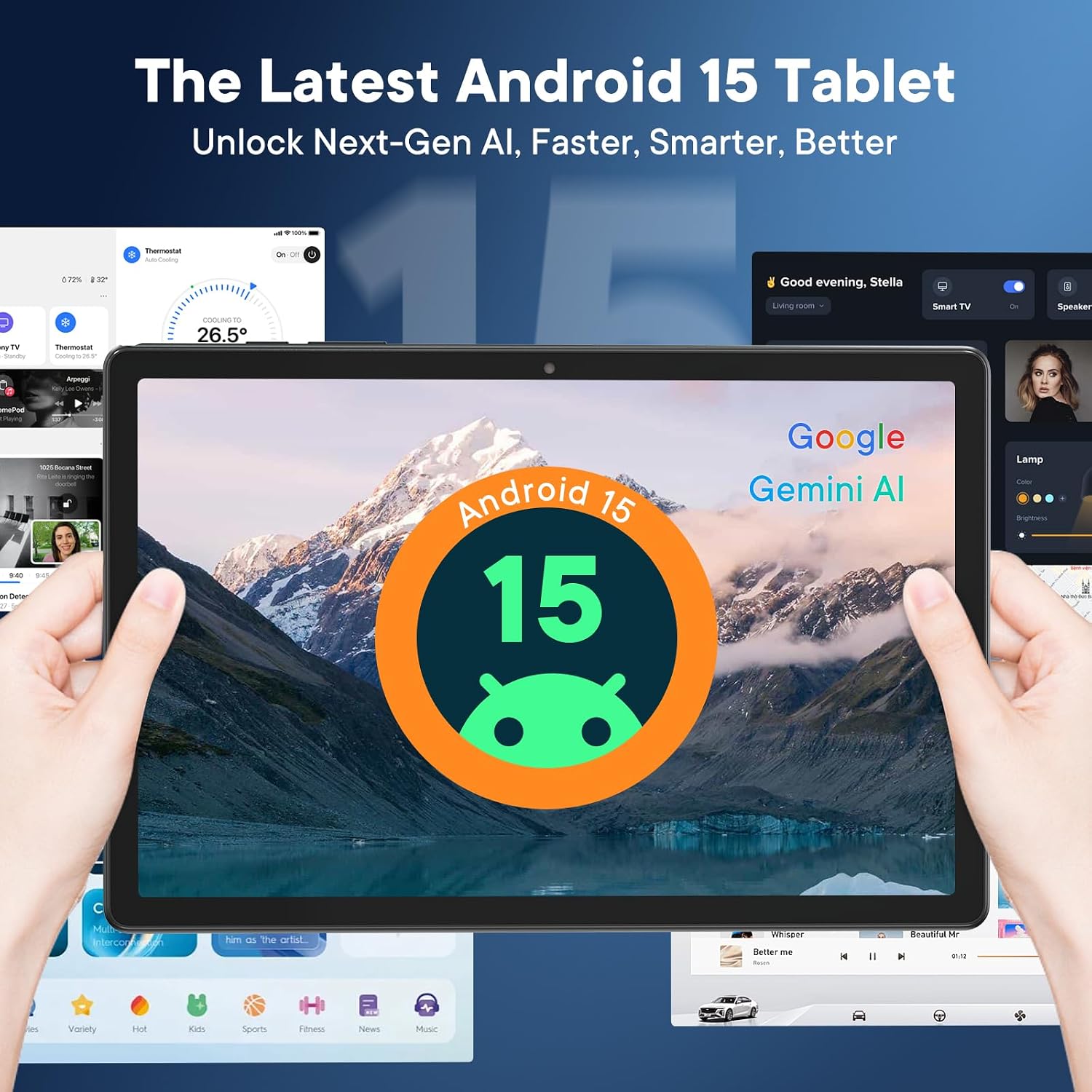 10-Inch Android 15 Tablet, 4G LTE Unlocked with SIM Card Slot, MediaTek G80 Octa-Core, 12GB(4+8GB) RAM, 64GB ROM(2TB TF), 5G Dual-Band WiFi, 6000mAh Battery, GPS, Premium Case & Parental Control，Black