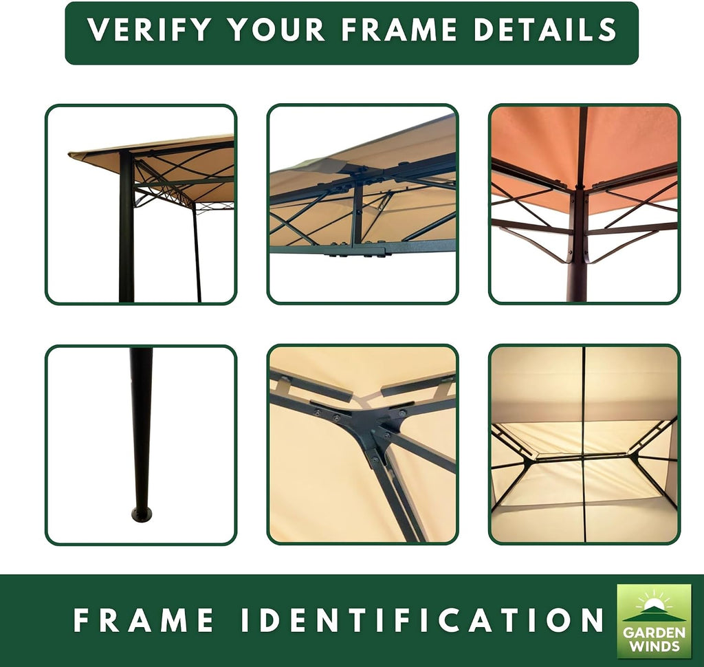 Garden Winds Reinforced Replacement Canopy Top Cover Compatible with The GZ-6034, GZ6034 FDW 10' x 13' Gazebo - Classic Sand, Riplock 350