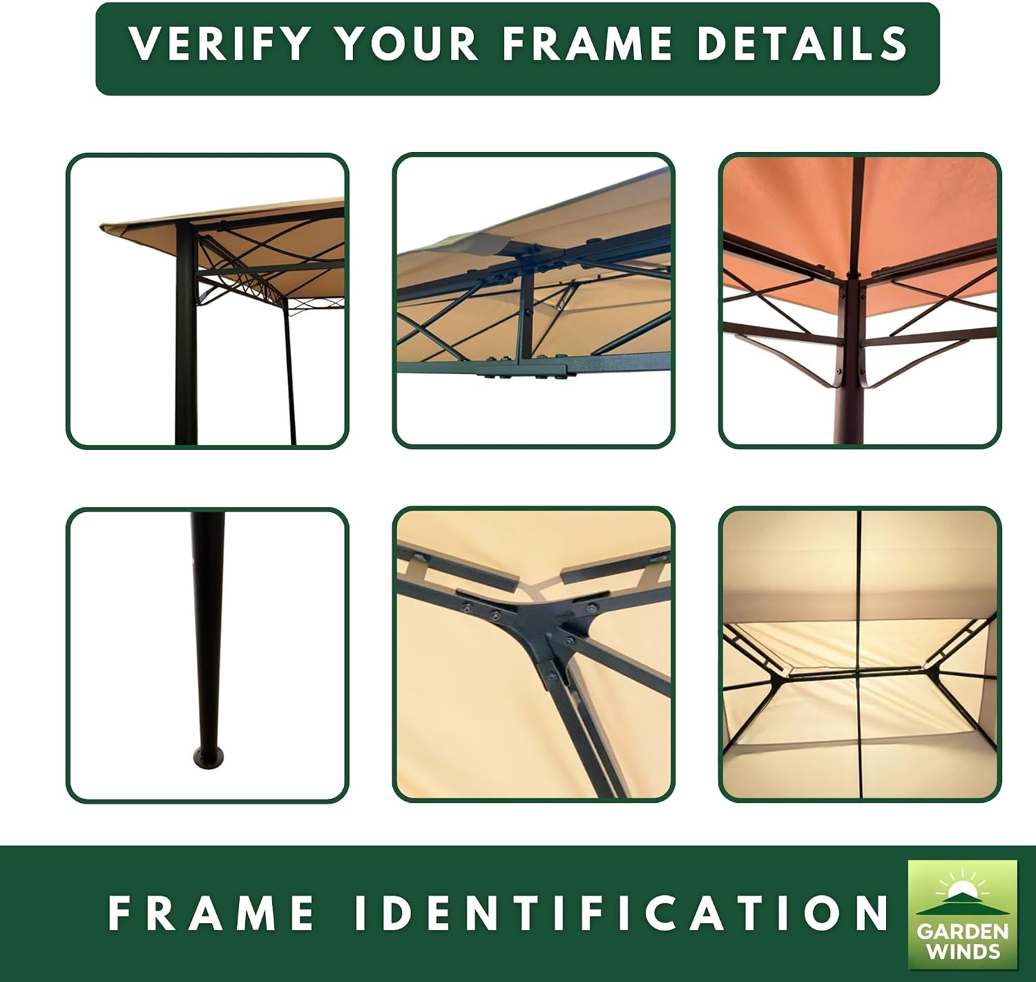 Garden Winds Reinforced Replacement Canopy Top Cover Compatible with The GZ-6034, GZ6034 FDW 10' x 13' Gazebo - Classic Sand, Riplock 350