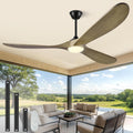 72' Ceiling Fans with Lights and Remote Control, Outdoor Ceiling Fan with Lights High CFM Quiet 3 Blade Wood Walnut Ceiling Fan,Bronze Gray