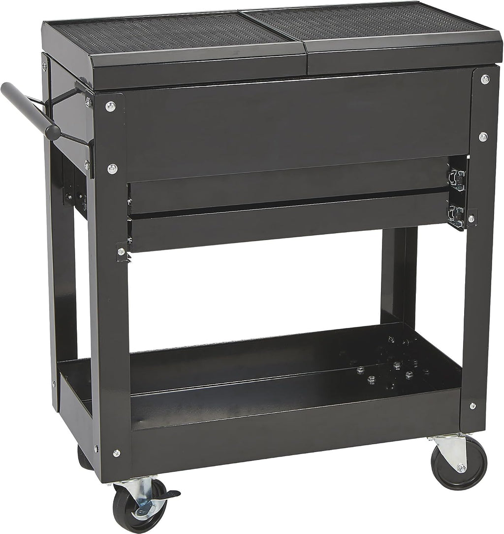 Ironton 28in. 2-Drawer Tool Cart - 30-1/2in.L x 14-1/2in.W x 33in.H, 350-Lb. Capacity
