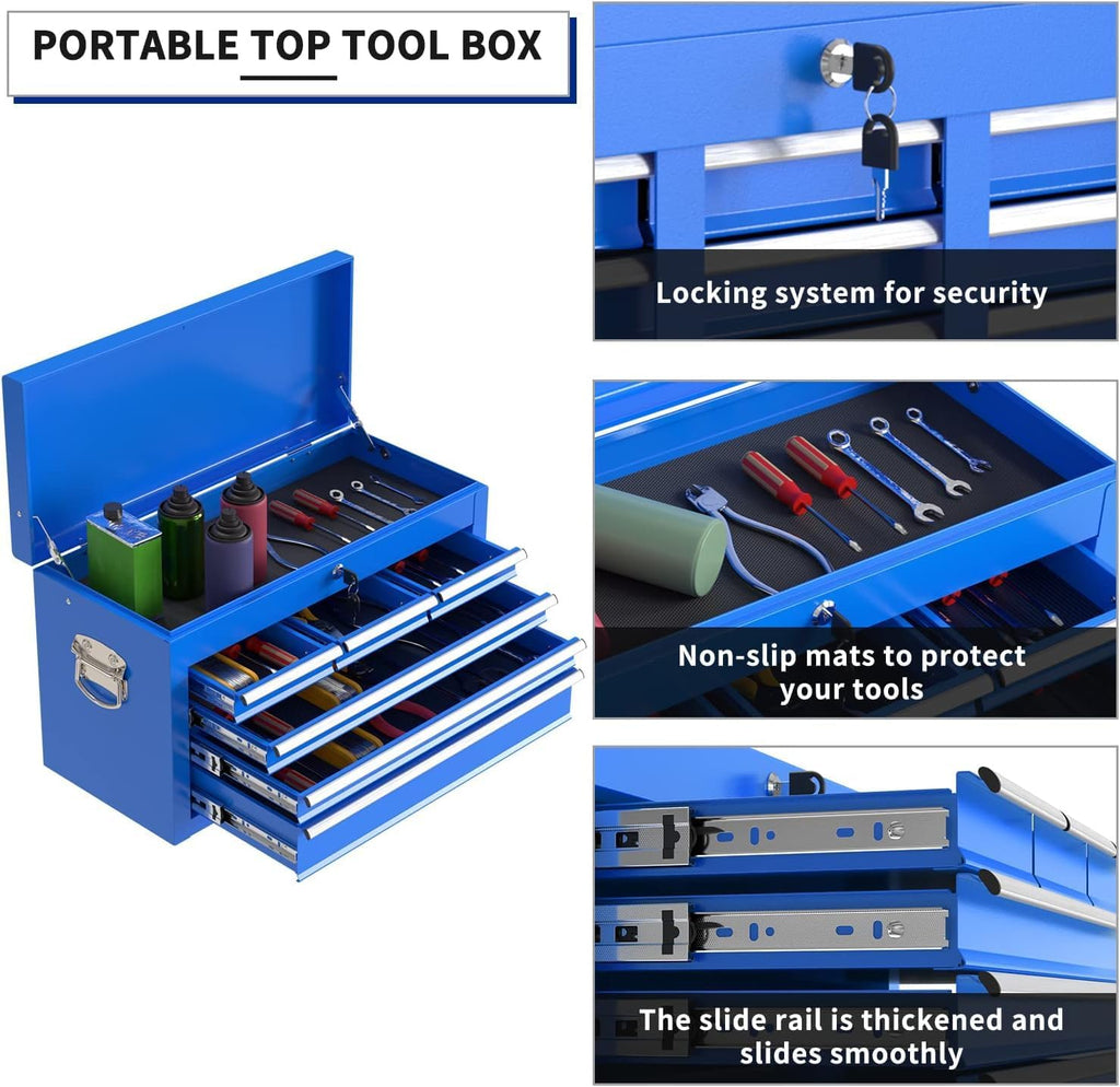 8-Drawer High Capacity Rolling Tool Box with Wheels,Rolling Tool Chest with Drawer,Tool Box on 4 Wheels with Lock, Tool Storage Cabinet Removable Portable Box for Garage Warehouse
