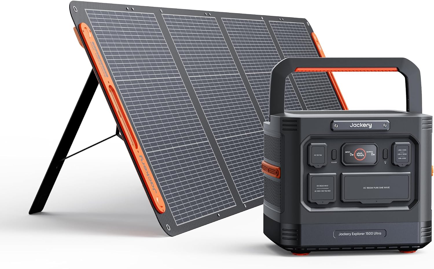 Jackery Solar Generator 1500 Ultra with 200W Solar Panel, 1536Wh LiFePO4 Portable Power Station, 1800W AC Output, IP65 Waterproof, Backup Power for Camping, Off-Grid & Emergency