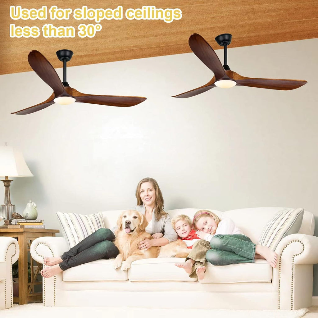 Farmhouse Ceiling Fans with Lights, 60 inch Outdoor Ceiling Fan for Patios with Light, 3 Blades Wood Ceiling Fan Damp Rated Large Airflow Commercial Ceiling Fans for Exterior House Porch Gazebo