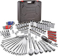 Powerbuilt 642453 152 Piece 1/4-inch, 3/8-inch, and 1/2-inch Drive Mechanics Tool- with SAE and Metric Socket Set, 72 Tooth Seal-Head Ratchet, Automotive Tool Kit, including Case