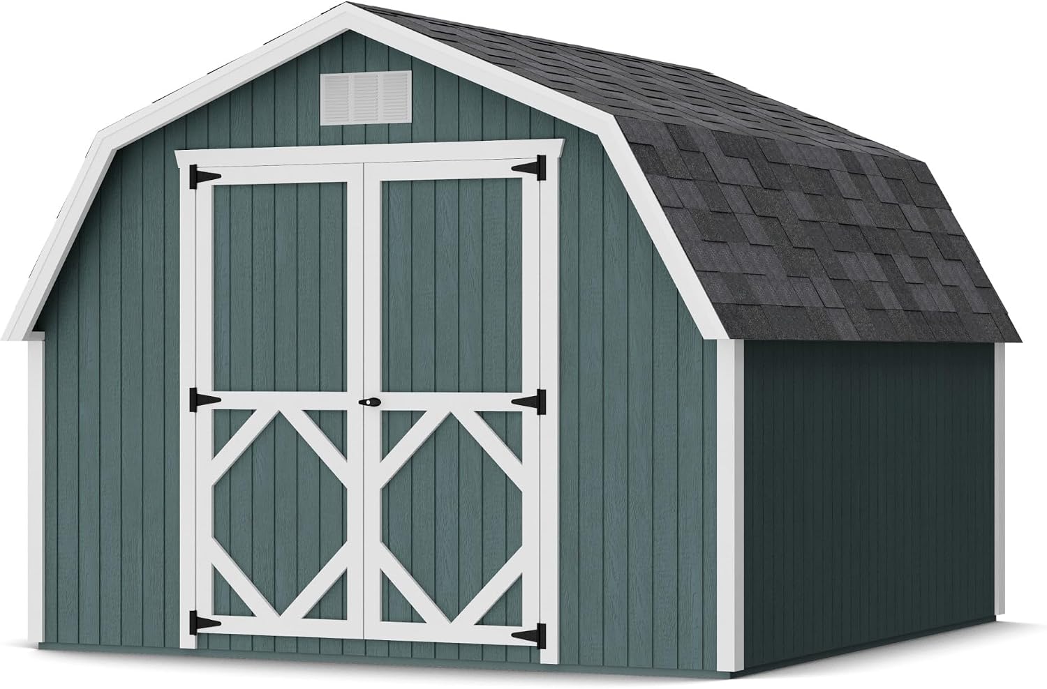 Little Cottage Co. 10x10 Classic Gambrel Barn with 4 ft. Sidewalls with Floor, Outdoor Wood Storage Shed Do-It-Yourself Precut Kit