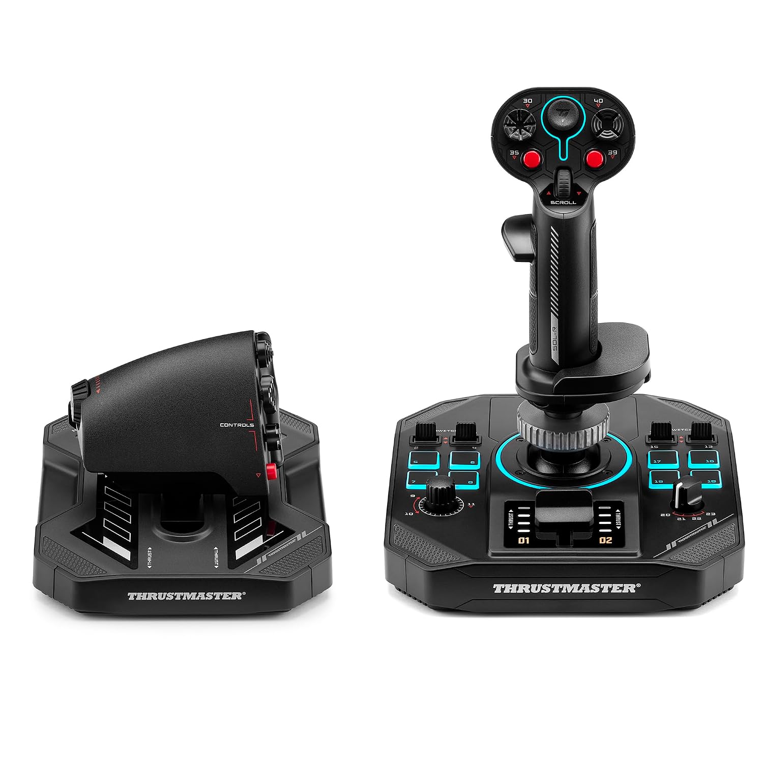 Thrustmaster Sol-R4 HOTAS Flight Stick and Throttle - Hall Effect Joystick, 58 Buttons for Flight Simulation - Compatible with PC