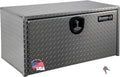 Buyers Products 1705105 Silver Diamond Tread Aluminum Underbody Truck Box with T-Handle Latch, 18 x 18 x 36 Inch, Durable Contractor Toolbox For Organization And Storage, Job Tool Chest