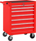 7 Drawers Tool Cart on Wheels, Multifunctional Rolling Storage Tool Chest,Drawers Rolling Tool Trolley Organizer Case for Garage,Warehouse,Workshop,Repair Shop (7 Drawers - Red)