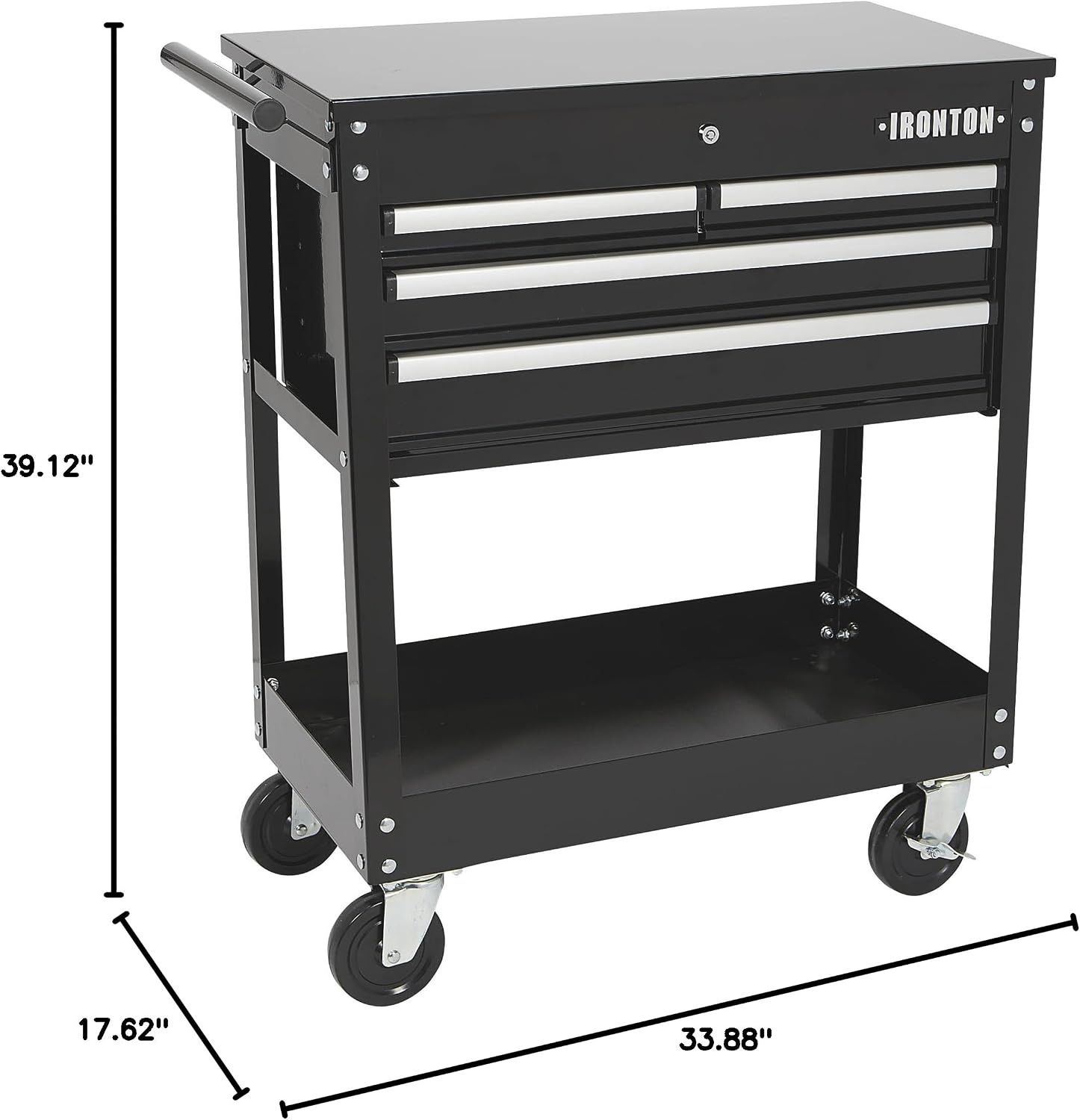 Ironton Mobile Tool Chest, Slide Top Tool Cart Made of Rust-Resistant Powder-Coat Finish, Mobile with Fully Opening Lid, Four Locking Drawers, Rolling Tool Carts Tool Cart with Drawers
