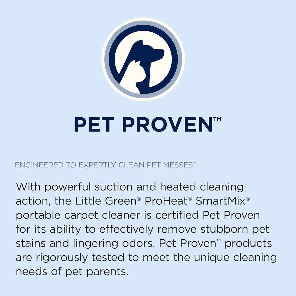BISSELL Little Green ProHeat SmartMix, Portable Deep Cleaner, Self-Cleaning Tough Stain Tool and Specialized Pet Hair Removal Tool Included, 3935