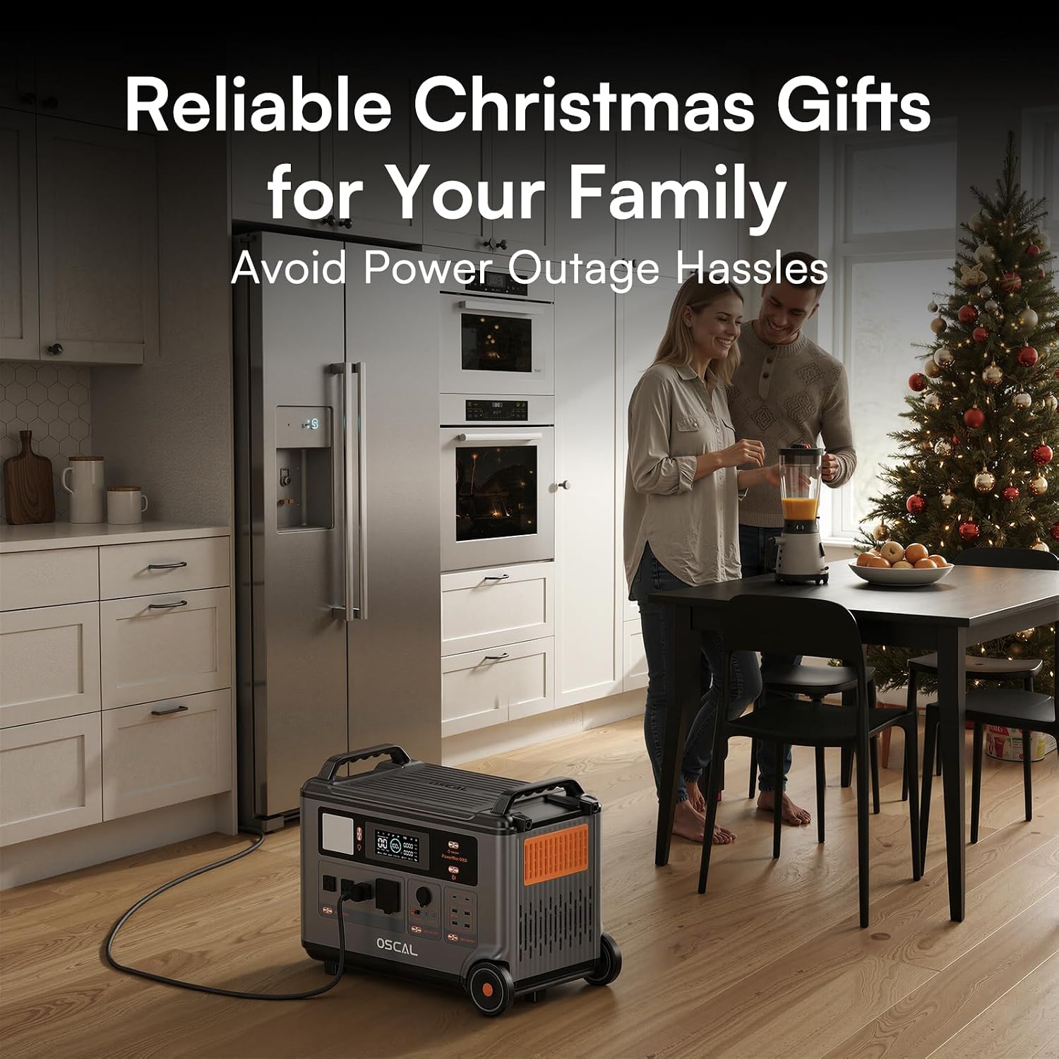 OSCAL PowerMax 6000 Solar Generator with 3×400W Panels,120V/240V Split Phase Voltage Portable Power Station, 6000w AC Output (9000W Surge),2400W MPPT Solar for Emergency
