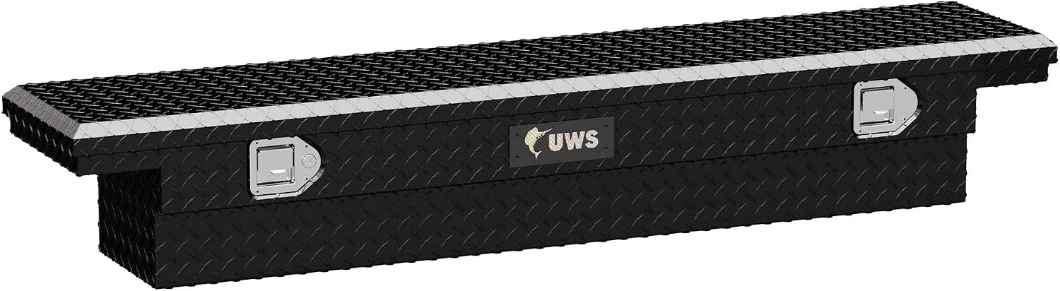 UWS EC10312 63-Inch Gloss Black Heavy-Wall Aluminum Slim Truck Tool Box with Low Profile, RigidCore Lid