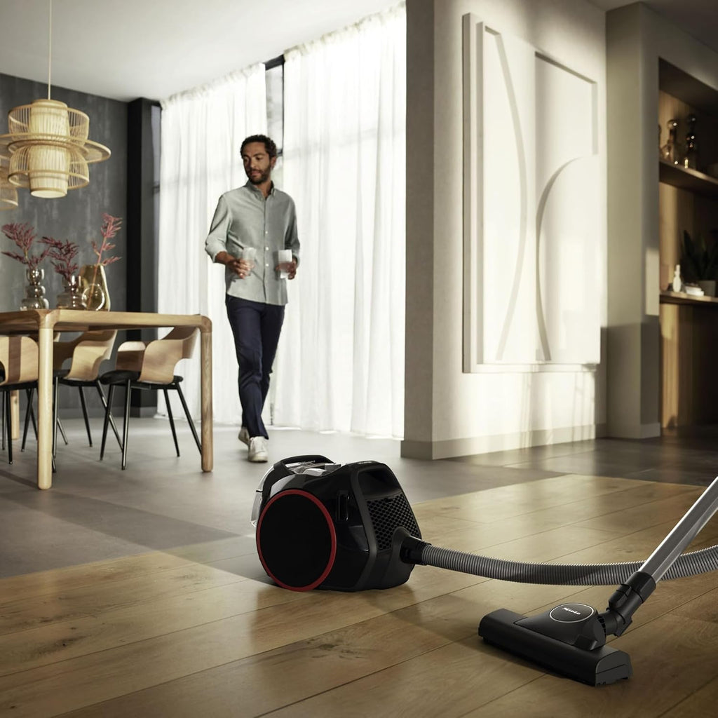Miele Boost CX1 - Bagless Canister Vacuum Cleaner, Lightweight, Compact and Corded with Vortex Technology and Hygiene AirClean Filter, in Black/Red