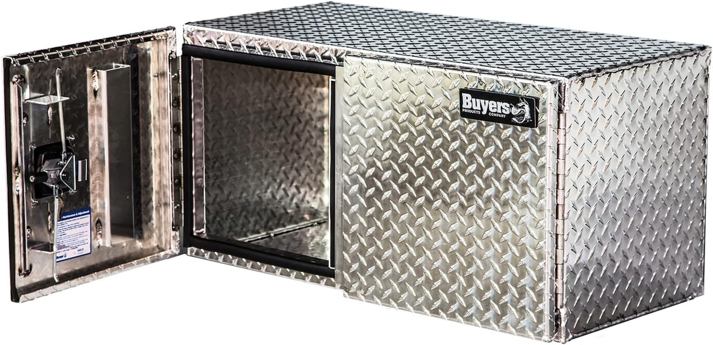 Buyers Products 1702240 Diamond Tread Aluminum Underbody Truck Box with Barn Door, 24 x 24 x 48 Inch