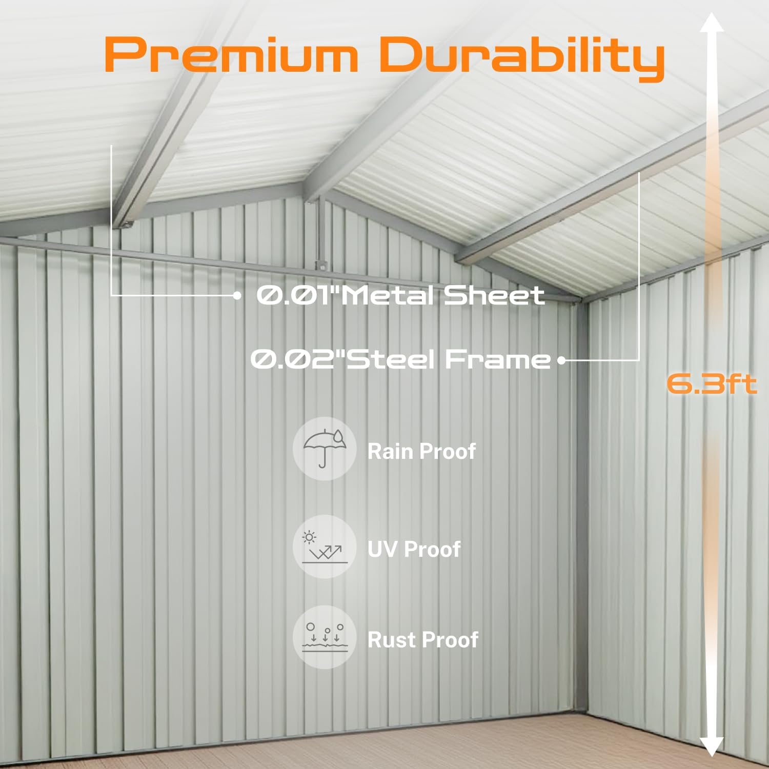 LINKHOO 6'x4' Outdoor Storage Shed，Apex Roof, White & Yellow