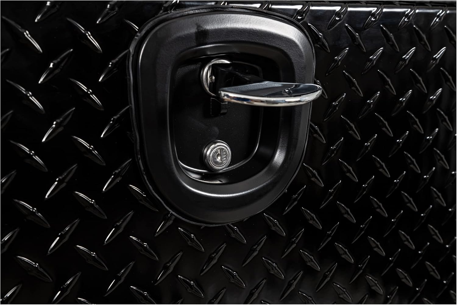 Buyers Products 1721561 Black Aluminum Diamond Tread Topsider Truck Box With Drop Door, 96x13x16 Inch, Weather Resistant, Locking Compression Latch, No Drill Install, Made in USA