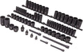 SUNEX 1068 3/8' & 1/2' Drive SAE & Metric 6 Point Standard & Deep Master Impact Socket Set, 68-Piece