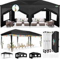 COBIZI 10x20 Canopy Tents for Parties 10x20ft Easy Setup Pop up Tents with Sidewalls & One Push Lock Waterproof Outdoor Large Shelter Party Tent for Wedding Car Port Events Patio Gazebo(Black)