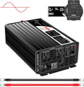 Xijia 1500W Power Inverter，12V to 120V Pure Sine Wave Inverter，Surge 3000W Solar Converter for Truck，Home Backup Solar Systems ，with Bluetooth Remote Control