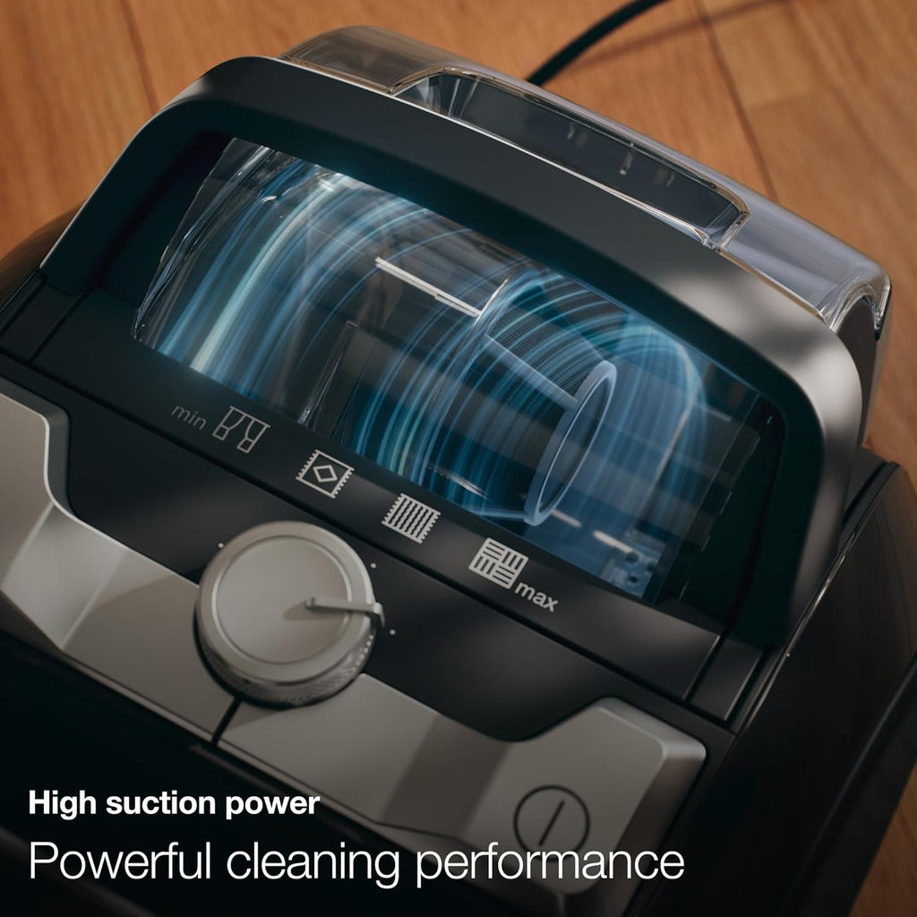 Miele Boost CX1 - Bagless Canister Vacuum Cleaner, Lightweight, Compact and Corded with Vortex Technology and Hygiene AirClean Filter, in Grey/Blue