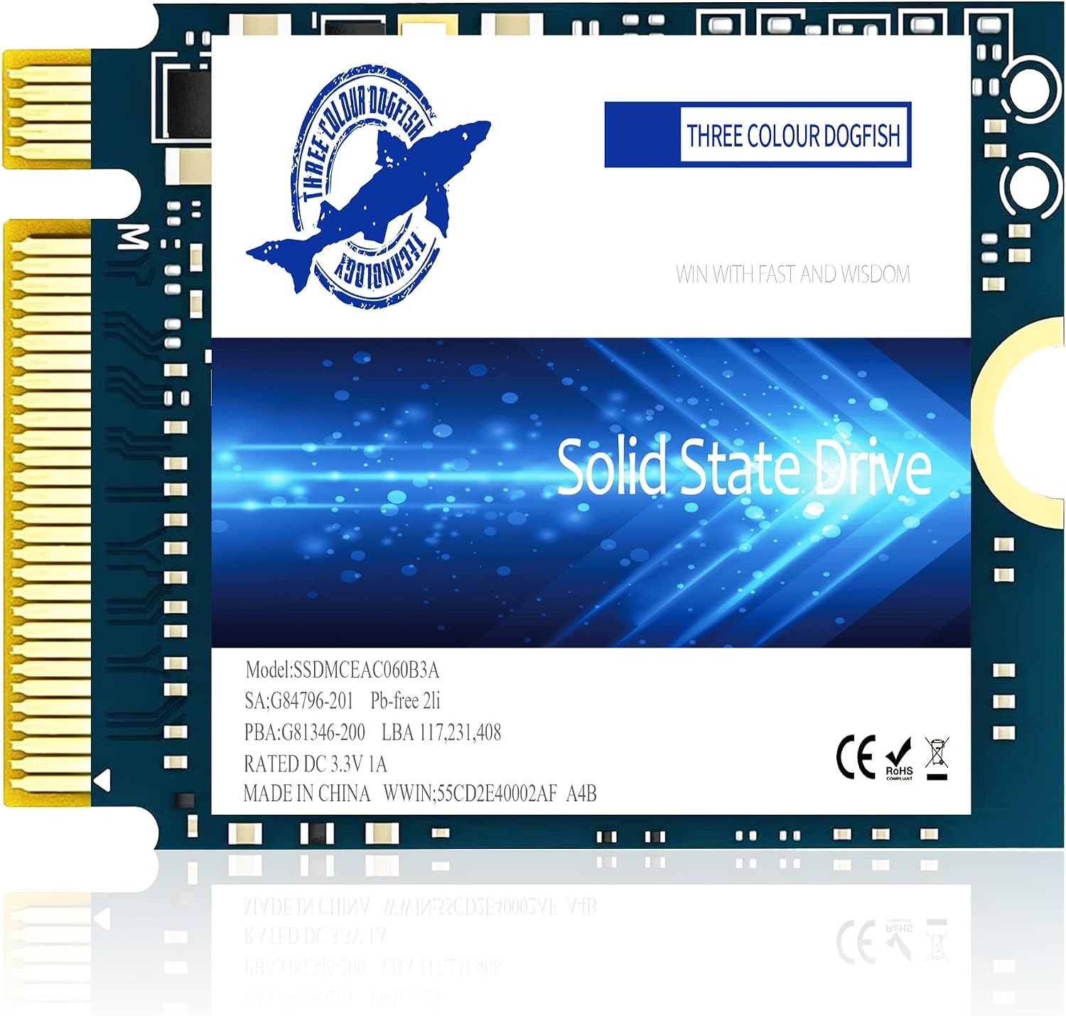 Dogfish SSD M.2 2230 NVMe PCIe 4.0 512GB 3D TLC NAND Gaming Unit?a stato solido interna per Steam Deck PS5 Surface Pro Laptop Desktop (M.2 2230 NVMe 4.0, 512 GB)