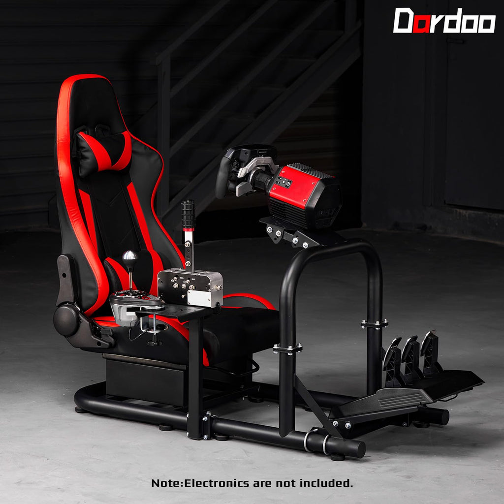 Dardoo G29 Racing Simulator Cockpit with Seat Compatible with Logitech/Thrustmaster/Fanatec G920 G923,Playstation PC platforms,Gaming Wheel Stand,Not Included Wheel,Pedal and Handbrake