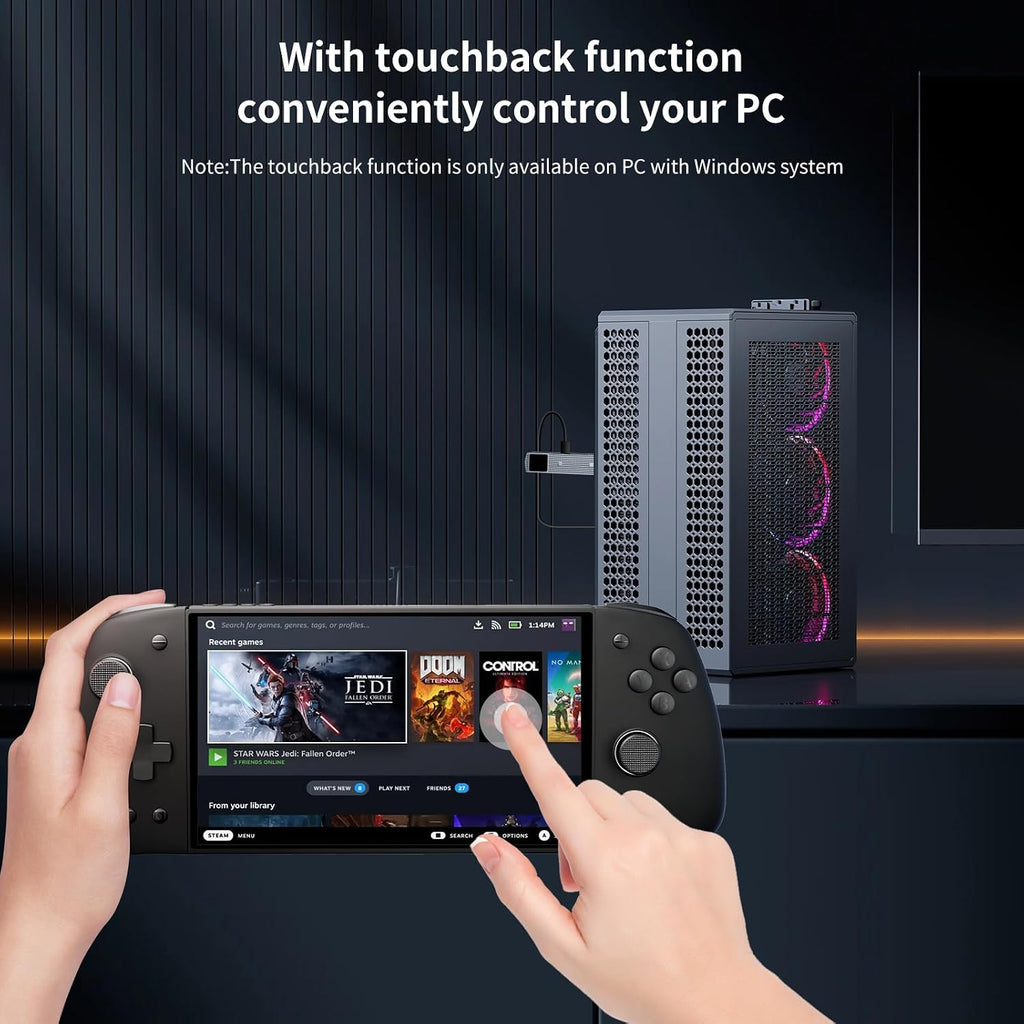 7 inch 60Hz Streaming Gaming Handheld, 0 Latency 100ft Wireless Game Console Monitor Touchscreen with Controller for PC,Xbox,PS5/4,Switch(V3 SE)