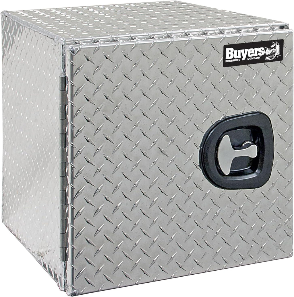 Buyers Products 1702225 Underbody Truck Tool Box with Barn Doors, 24x24x24 Inch, Diamond Tread Aluminum, Made in USA, Compression Latch, Weather Resistant, Toolbox for Flatbeds, Trailers & Work Trucks