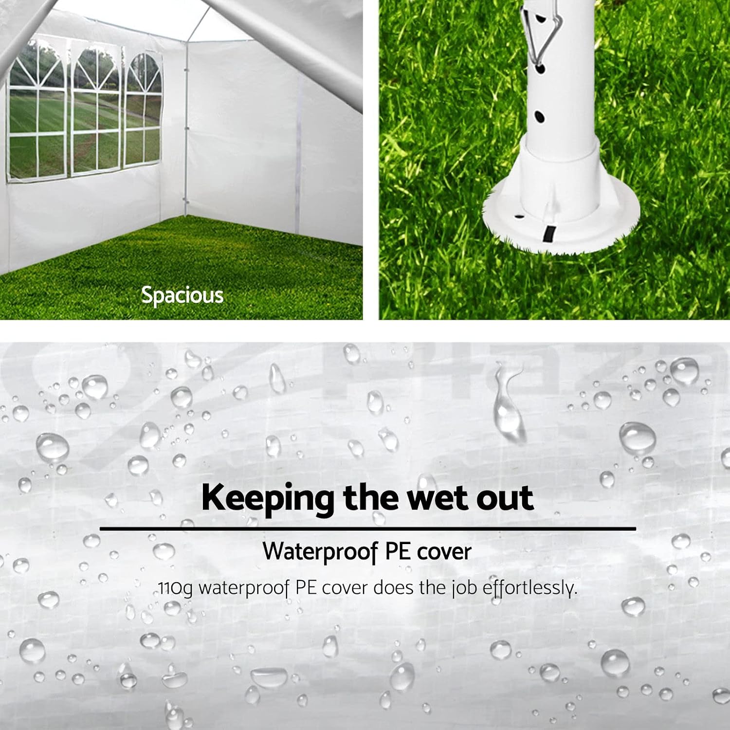 10'X30' Outdoor Party Tent, Wedding Canopy Tent with 8 Removable Sidewalls, Waterproof Gazebo Shelter for Parties BBQ Events, White