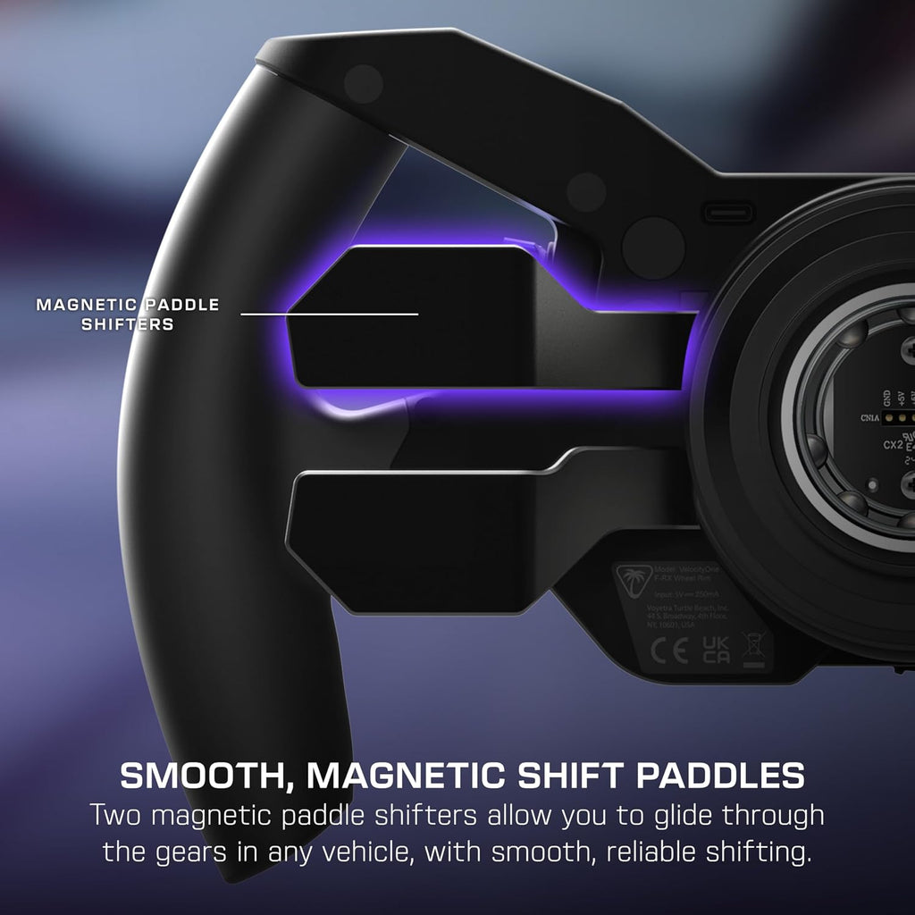 Turtle Beach VelocityOne F-RX Formula Wheel for Xbox Series X|S, Xbox One & Windows PC – For VelocityOne Race & VelocityOne KD3 Wheelbases, Hall-Effect Clutch Paddles, Magnetic Paddle Shifters, Black