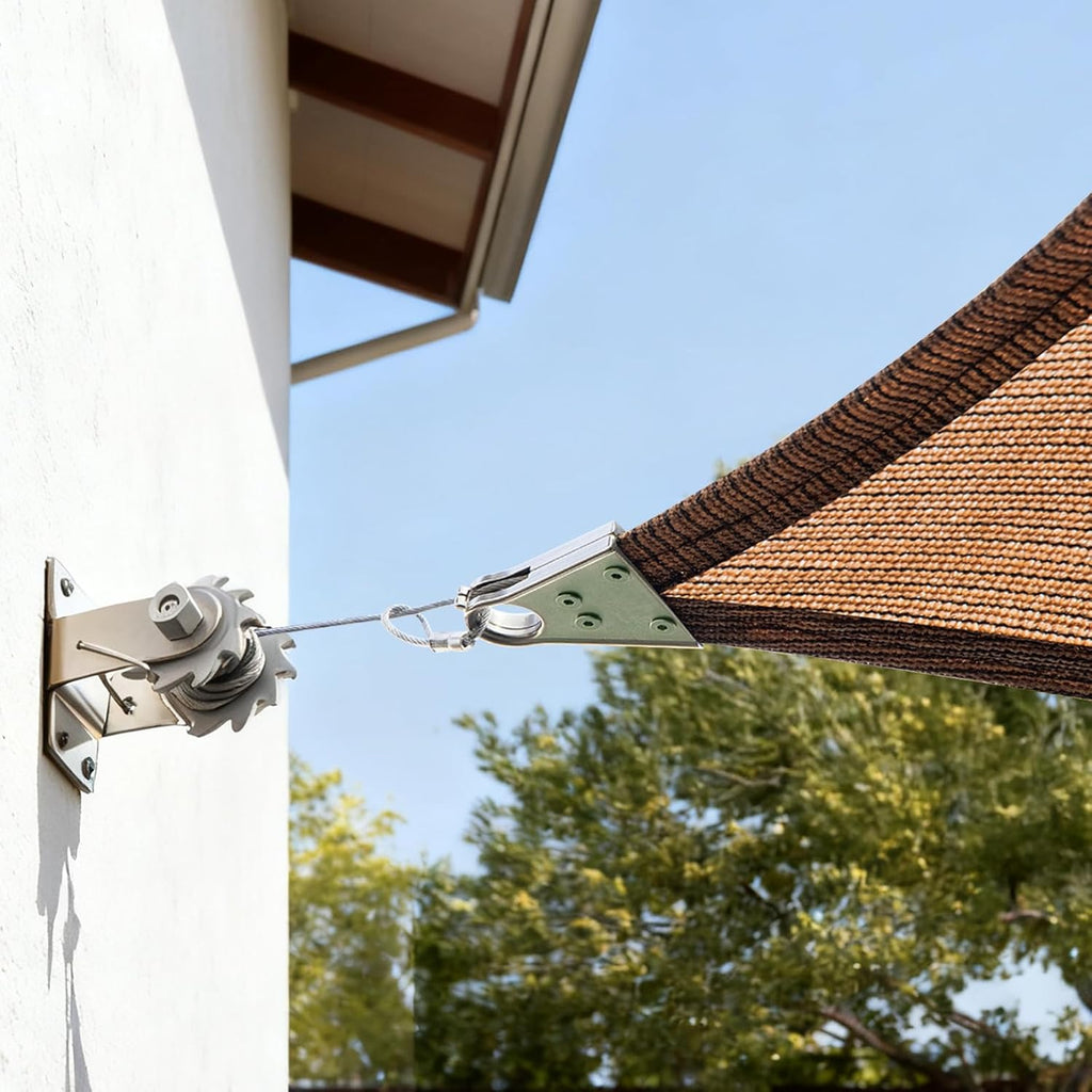 ColourTree Super Ring 12' x 28' Brown Customized Size Sun Shade Sail,Commercial Grade UPF50 Canopy Structure, Reinforced Corners & Edges, 260 GSM Fabric Heavy Duty -5 Years Warranty