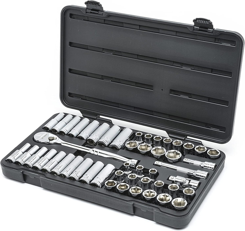 GEARWRENCH 49 Pc. 1/2' Drive 6 Pt. Socket Set, Standard/Deep, SAE/Metric - 80700D