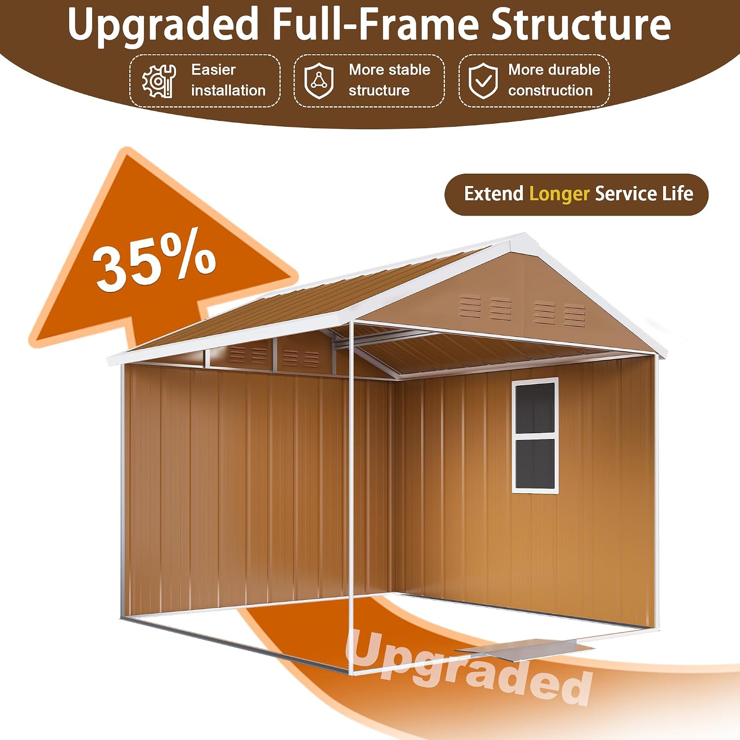 6x4 Outdoor Storage Shed, Heavy Duty Metal Shed, Lockable Garden Sheds with Sliding Door, Window and Airflow Design, Waterproof Steel Tool Sheds & Outdoor Storage for Backyard