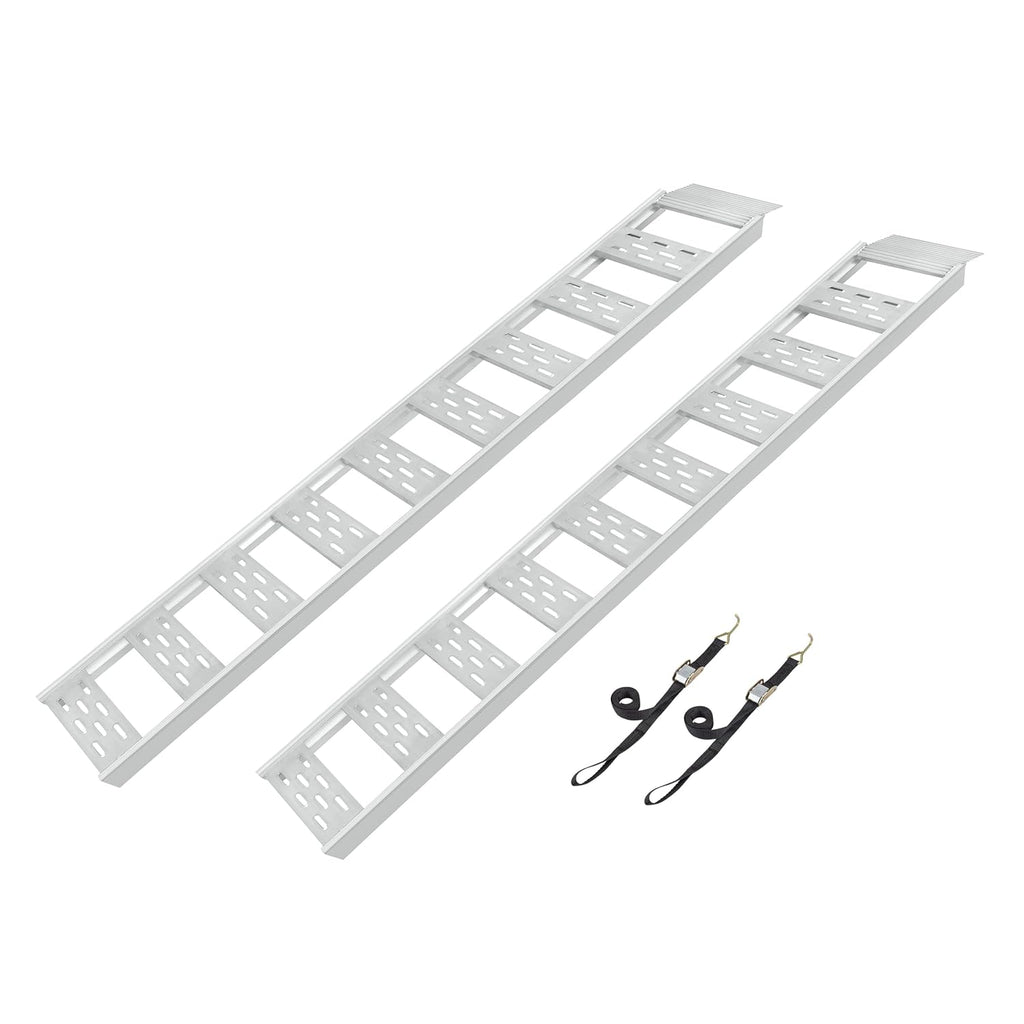 CARGOSMART Aluminum Straight Fixed Ramp with Treads (2pk) - Easily and Safely Load and Unload Light Equipment, Lawn Tractors, ATVs and More, 1,250 lb. Capacity, 12' W x 78' L