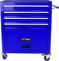 Campfun 4-Drawer Rolling Tool Cart, Metal Tool Storage Organizer Cabinet with Interlock System and Wheels, Multifunctional Mechanic Tool Chest for Garage, Warehouse, Workshop Repair Shop, Blue