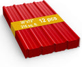 12 Pack PPGI Metal Roofing Panels, 72' x 36', 28 Gauge, 216 Sq. Ft. Coverage, Prepainted Galvanized Steel Sheets for Residential, Commercial, Pergolas, Gazebos, Fencing, and Patio Roofs（Red）