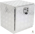 SCITOO 18 Inch Diamond Plate Truck Bed Tool Box,Heavy Duty Aluminum Crossover Storage for Most Full Size Pickups,Lockable Weatherproof Chest,Fits 18' Truck Beds,Easy Access to Load and Unload