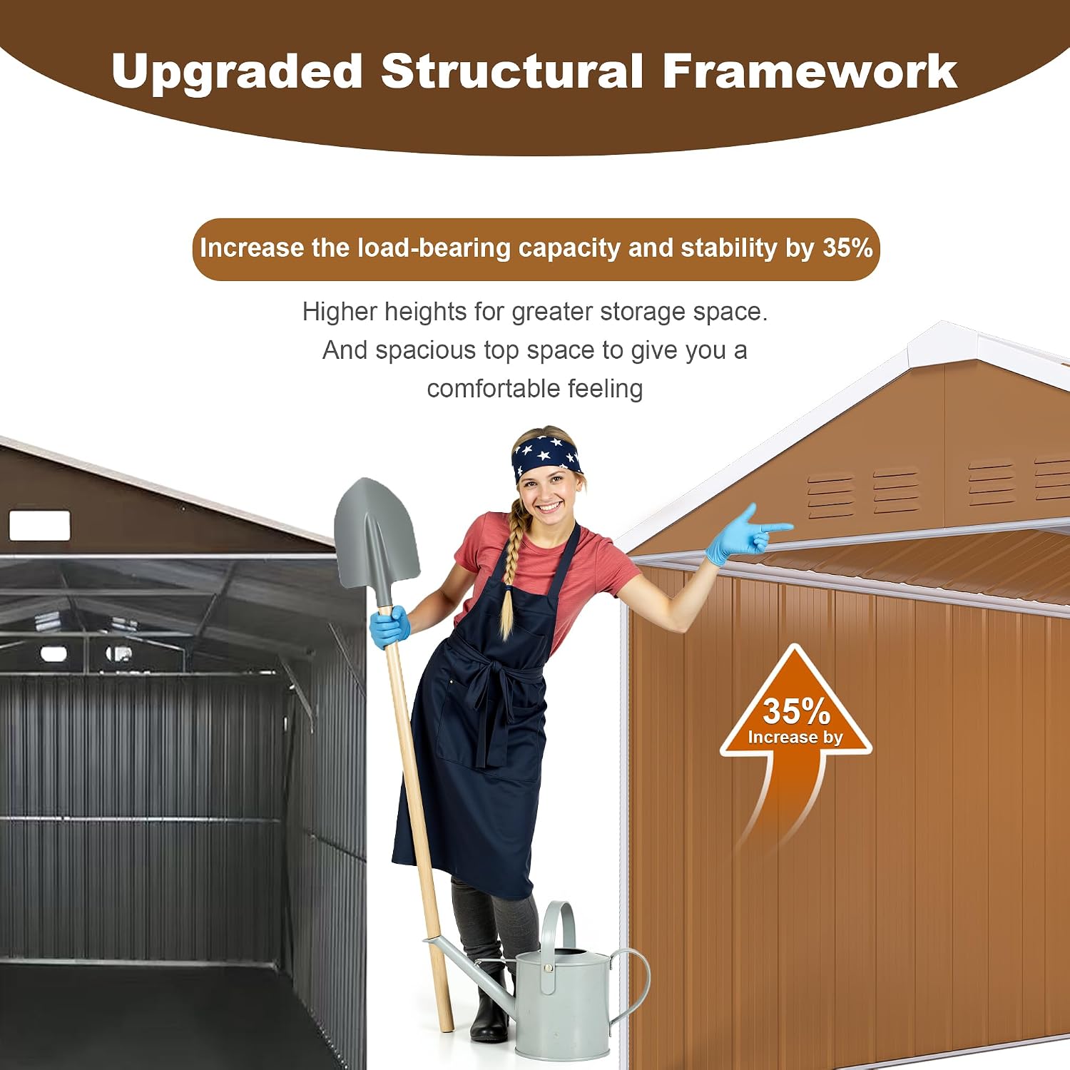 Outdoor Storage Shed, Heavy-Duty Metal Steel Shed with Windows, Lockable Door & Ventilation, Weatherproof Garden Shed for Backyard, Lawn, and Tool Storage (8x12 FT)