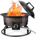 GasBRUH Outdoor Portable Propane Fire Pit, 19-Inch,60,000 BTU with Cover&Carry Kit,Camping Propane Fire Pits,Gas Firebowl,Portable Gas Fire Pit for Outside Patio,Backyard,Camping,RV,Deck,Tailgating