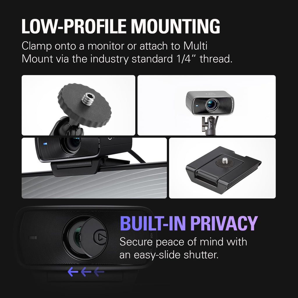 Elgato Facecam MK.2 – Premium Full HD 1080p Webcam for Streaming, Gaming, Video Calls, Recording, HDR Enabled, Sony Sensor, PTZ Control – Works with OBS, Zoom, Teams, and More, for PC/Mac
