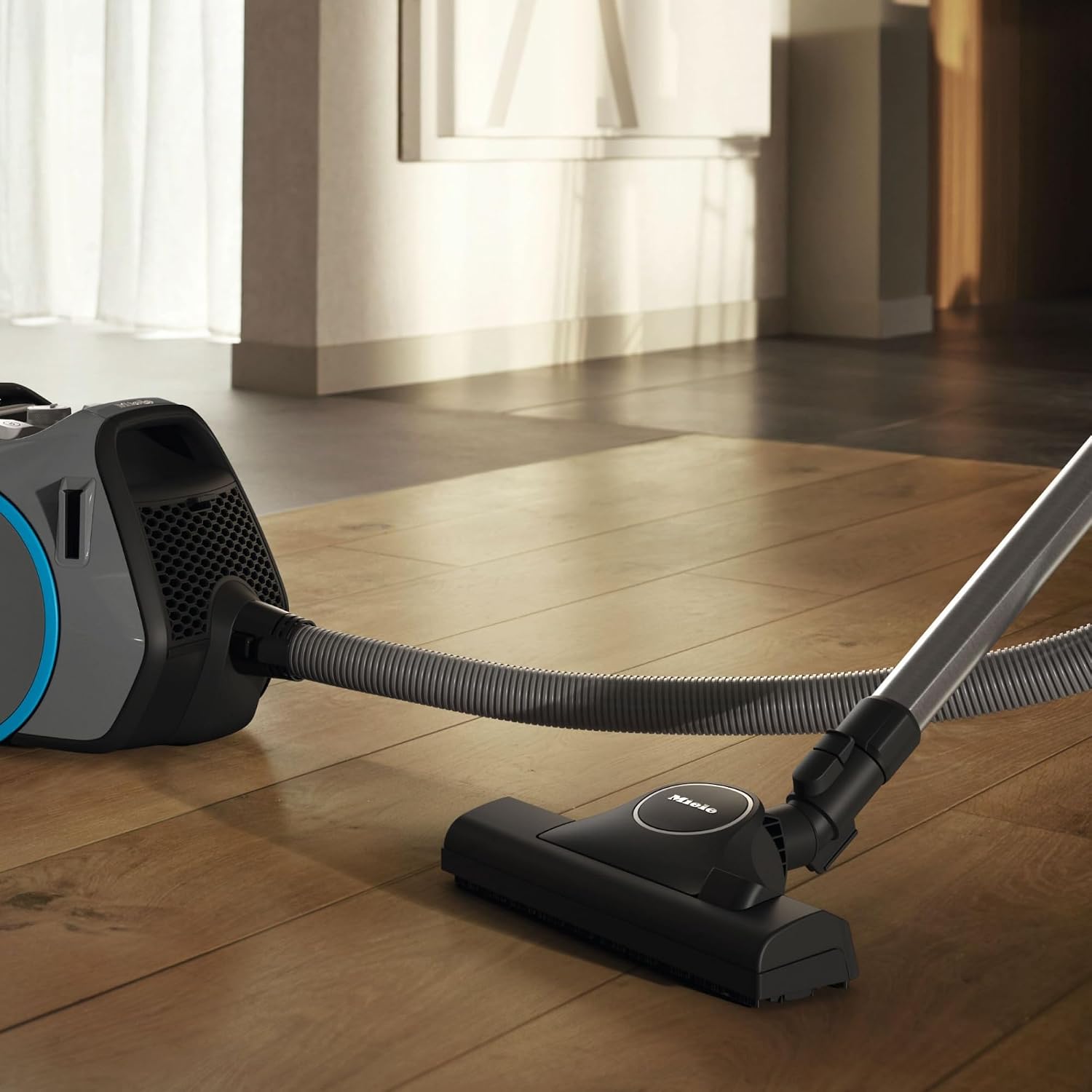 Miele Boost CX1 - Bagless Canister Vacuum Cleaner, Lightweight, Compact and Corded with Vortex Technology and Hygiene AirClean Filter, in Grey/Blue