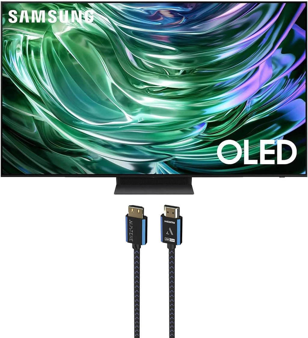 Samsung QN77S90DAFXZA 77 Inch 4K OLED Smart TV with Dolby Atmos and an Austere 5S-4KHD2-2.5M V-Series 2.5m Premium 4K HDR HDMI Braided Cable (2024)