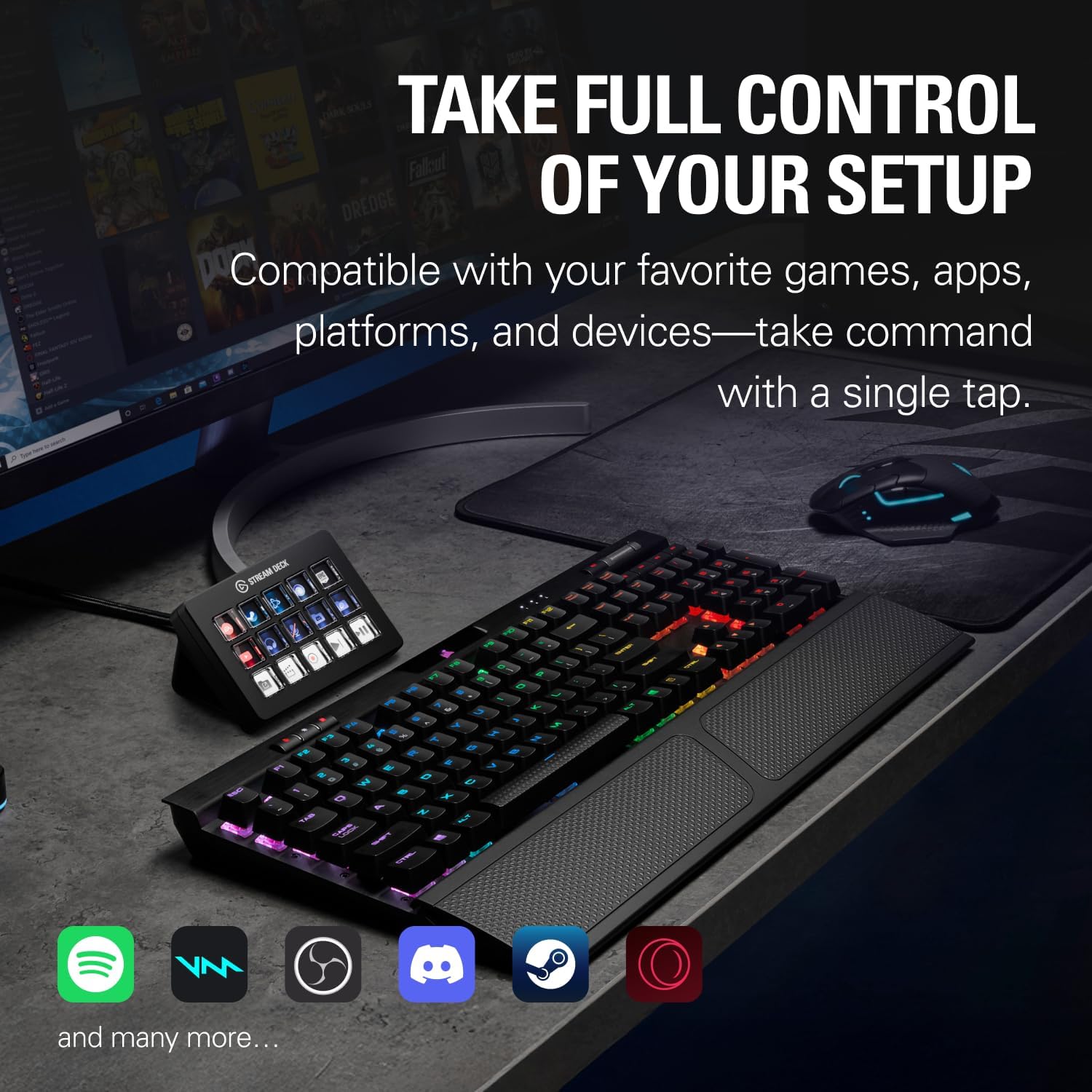 Elgato Stream Deck Scissor Keys—Workflow Controller with Customizable Macro Keys for OBS, Twitch, Discord, Teams, Photoshop, and More—USB-C, Windows 10, macOS 13 or Later