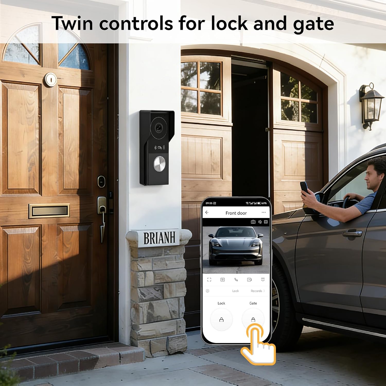 2 Wires Video Door Phone intercom doorbell System, 7 Inch Touch Screen Monitor, 1080P, Remote Unlock, Human Detection, Two-Way Audio, Night Vision, Waterproof, RFID Access Control