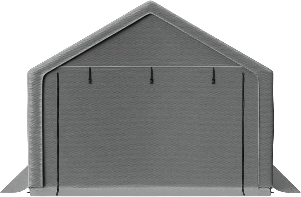 Outdoor Storage Shelter, 8x8 ft Portable Shed with Roll up Zipper Door, Waterproof and UV Resistant Anti-Snow, Heavy Duty Carport for Storing Garden Tools, Outdoor Equipment