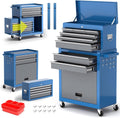 AIRAJ 8-Drawer Tool Chest with 360° Swivel Castors,42' Rolling Tool Chest with Drawers and Lock,2-in-1 Detachable Metal Cabinet with Drawer Liners and Trays,Suitable for Garages,Workshops &Warehouses